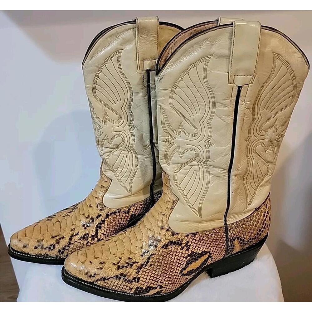 Exotic Python Vintage Mens Leather Embroidered Co… - image 3